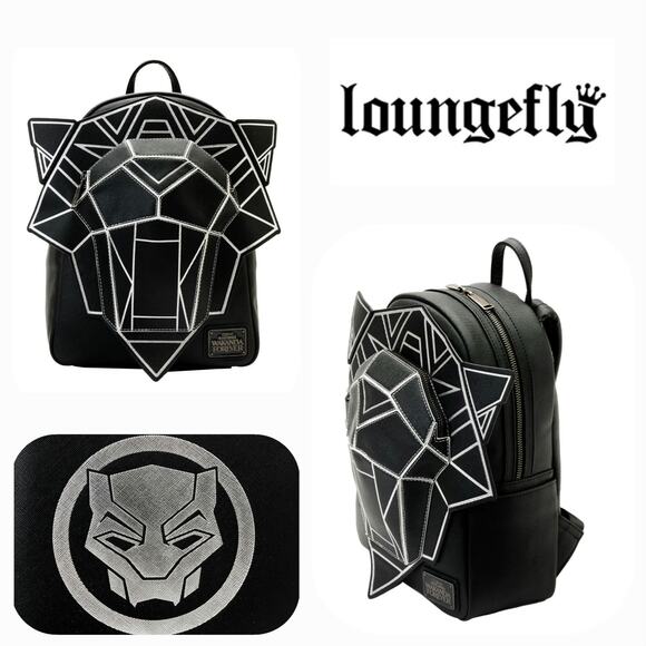 NWT Loungefly Black Panther 3D Geometric Mini Backpack